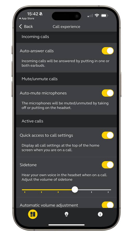 Screenshot of the Jabra Elite 8 Active Sound+ app