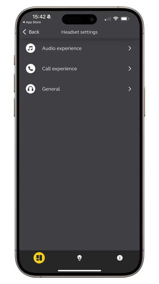 Screenshot of the Jabra Elite 8 Active Sound+ app