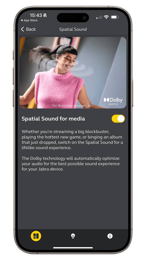 Screenshot of the Jabra Elite 8 Active Sound+ app