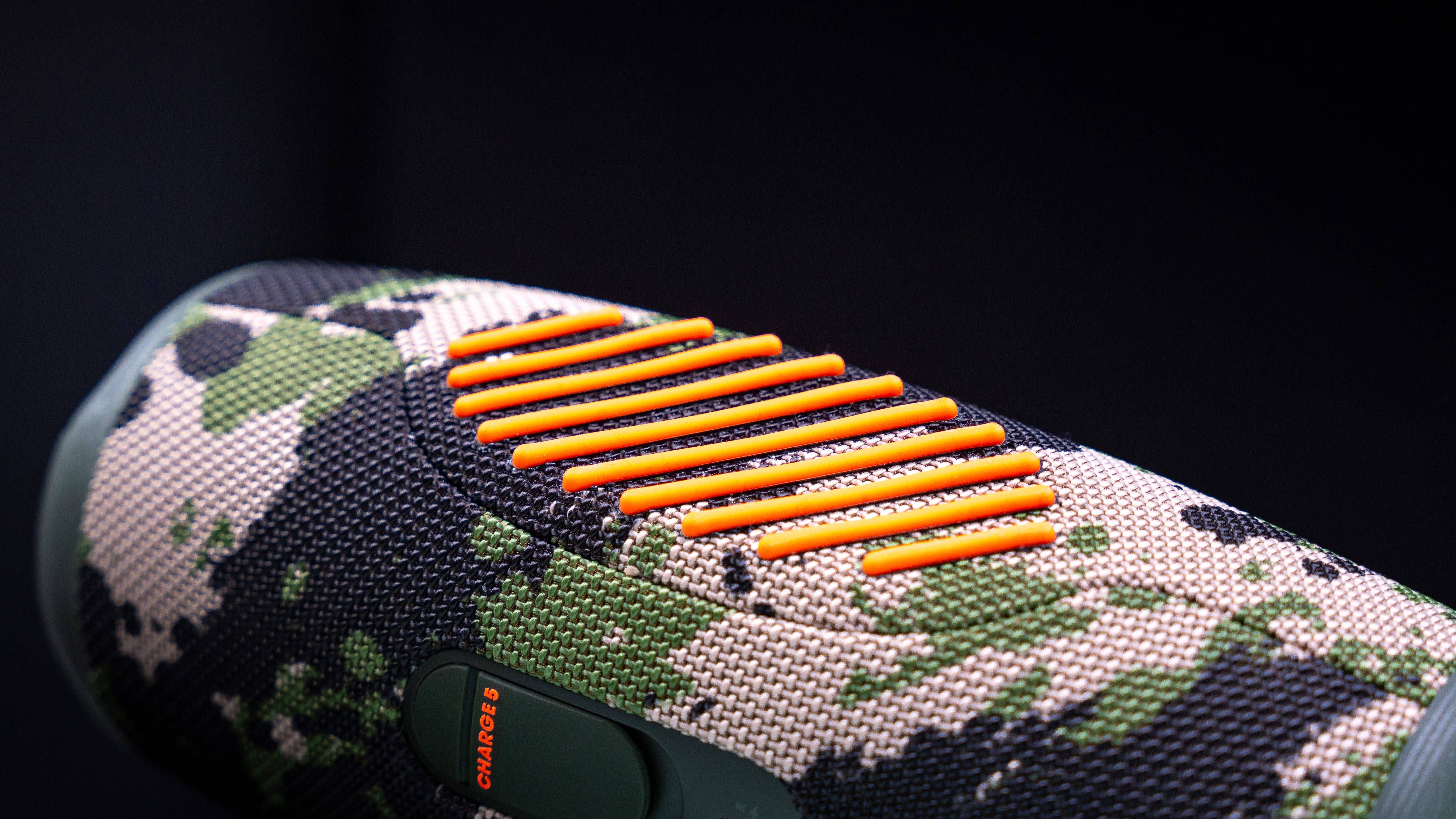 JBL Charge 5's rubber feet on the underside