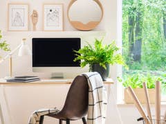 Workplace with a view into the forest, modern design