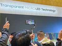 Samsung transparent micro LED TV demonstration during CES 2024
