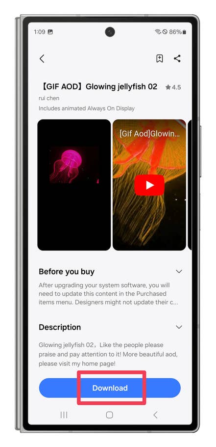 Screenshots showing how to customize the Always-on Display.