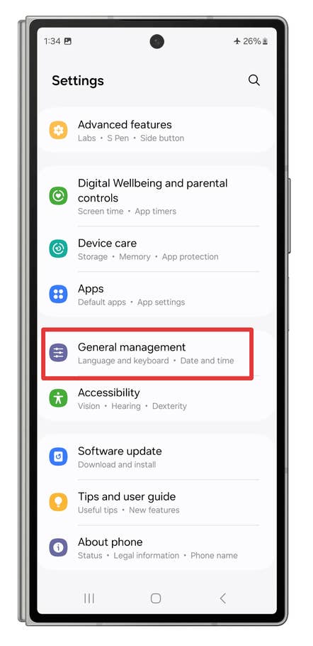 One UI screenshots showing how to set language settings for specific apps.