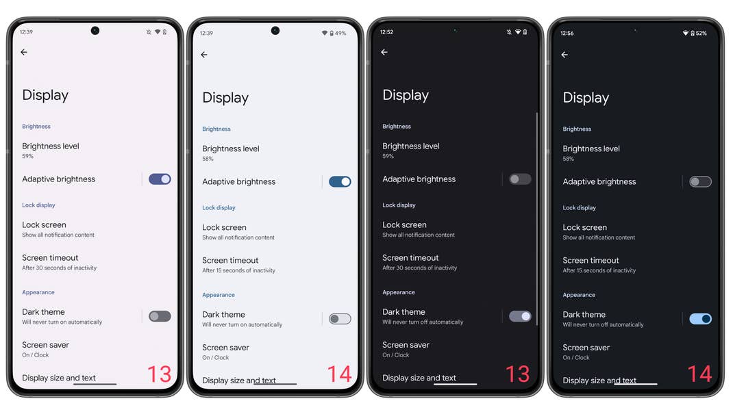 Android 13 Beta 3: toggle