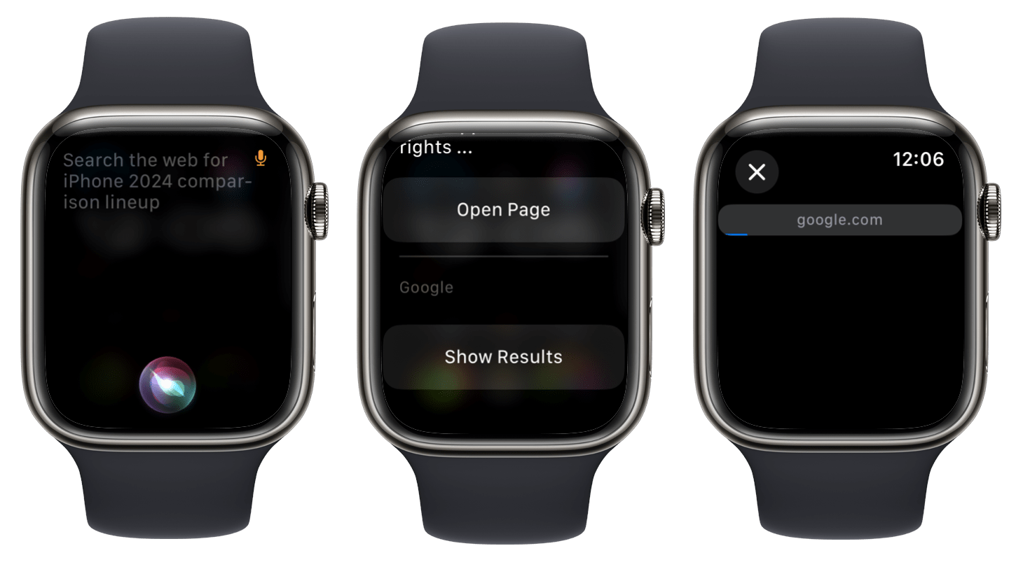 Using Siri, it is possible to open a barebones web browser on the Apple Watch.