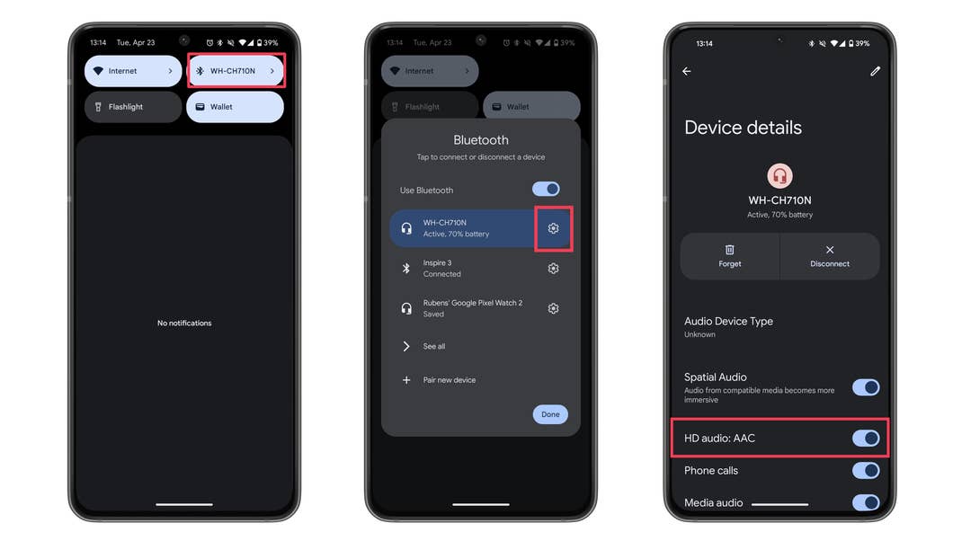 Screenshots showing how to enable HD audio on compatible headsets Screenshots showing how to enable HD audio on compatible headsets