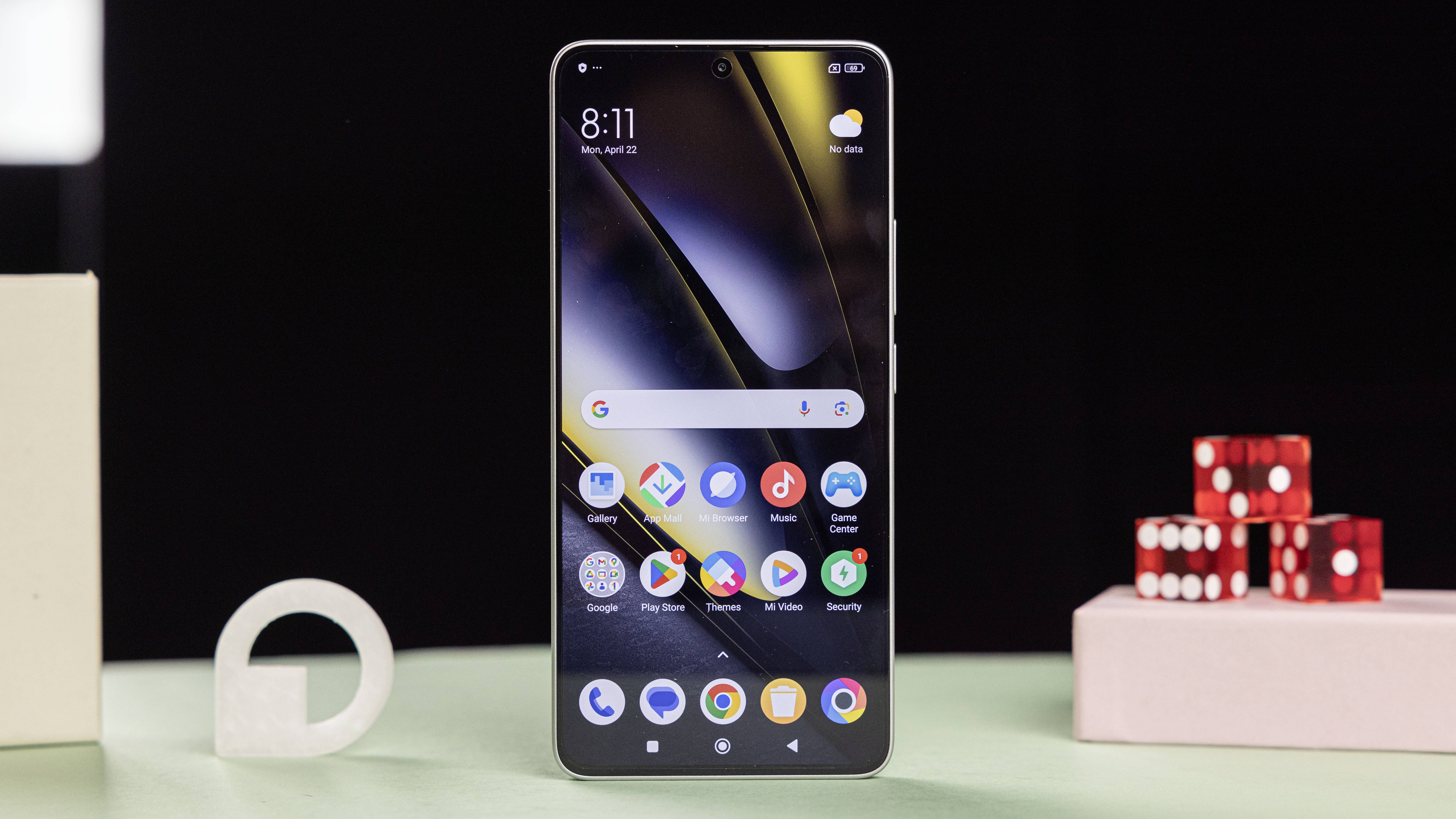 Poco F6 picture showing the display