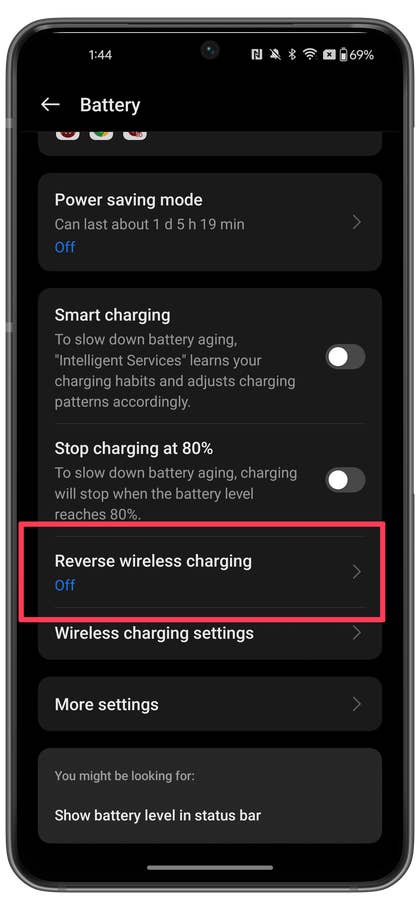 OnePlus reverse wireless charging