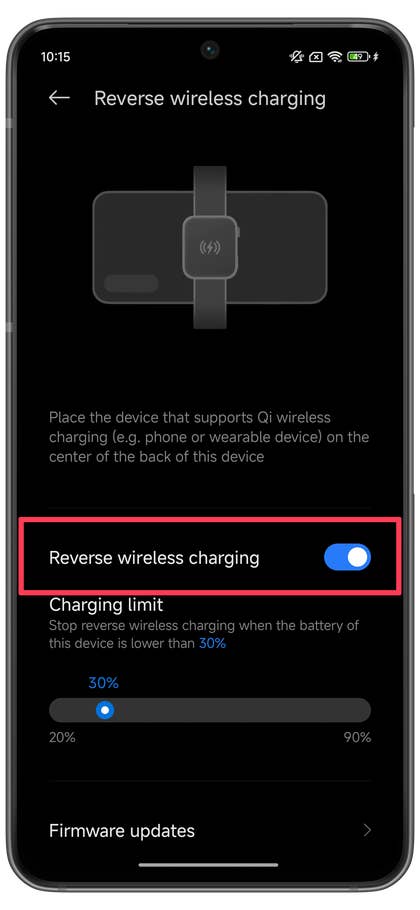 Xiaomi reverse wireless charging