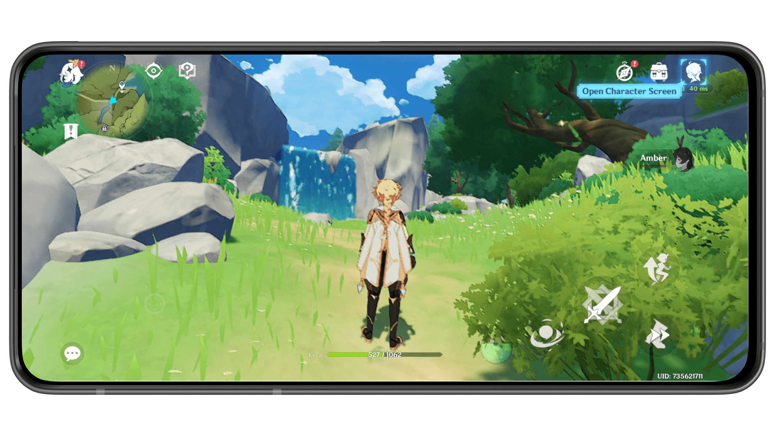 Screenshots from the Genshin Impact game running on the Xiaomi Redmi Note 13 4G