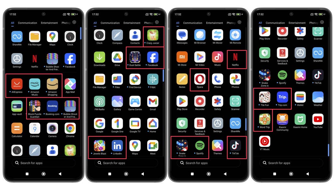 Screenshots from the Redmi Note 13 4G