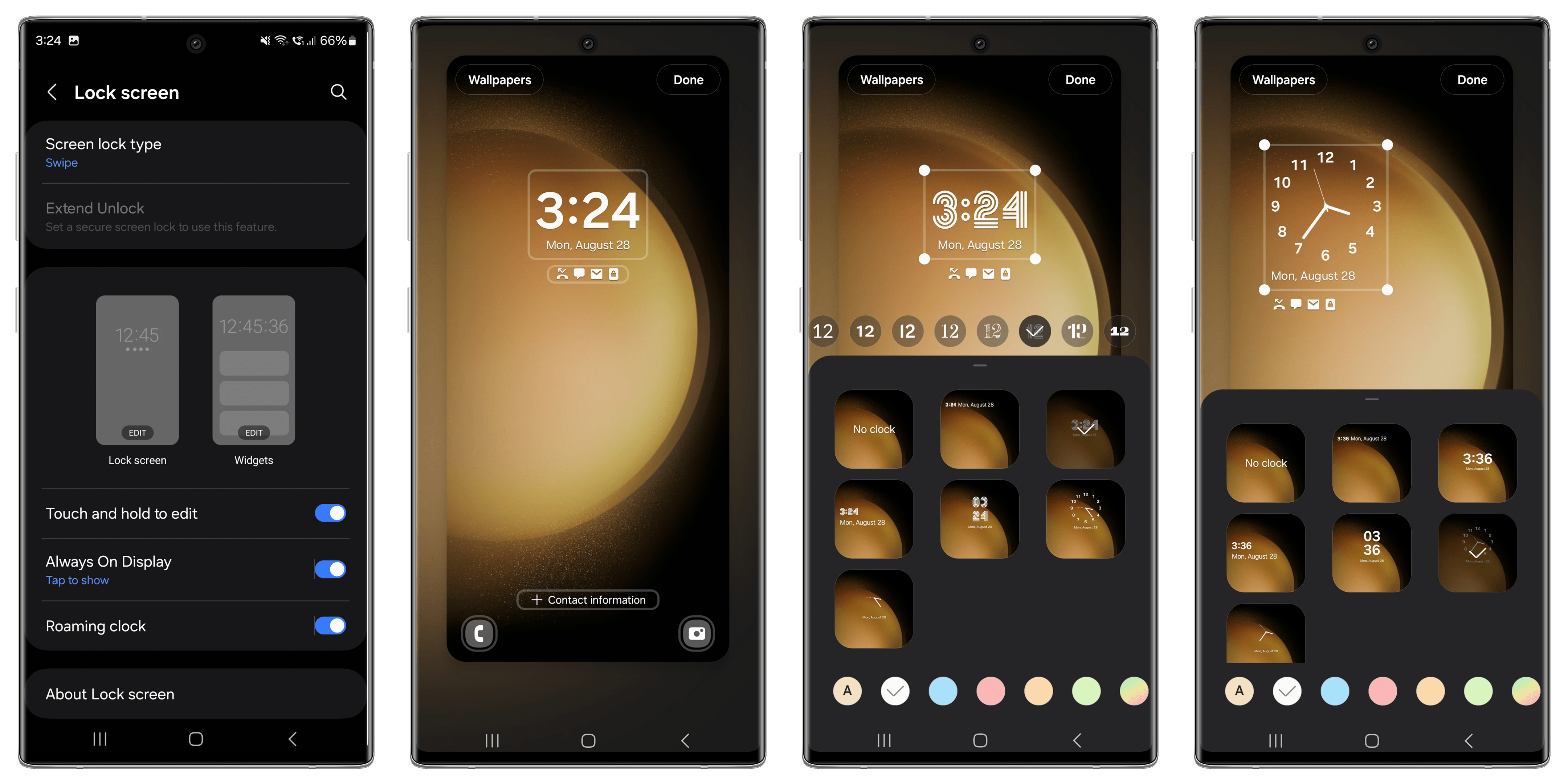 Samsung One UI 6 beta: Lock screen clock