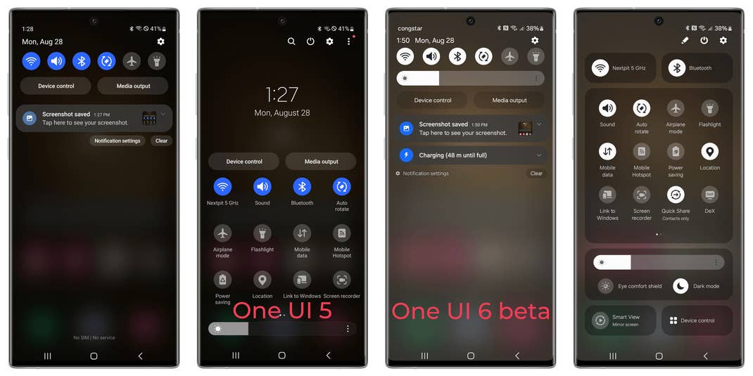 Samsung One UI 6 beta Quick Settings changes Samsung One UI 6 beta Quick Settings changes