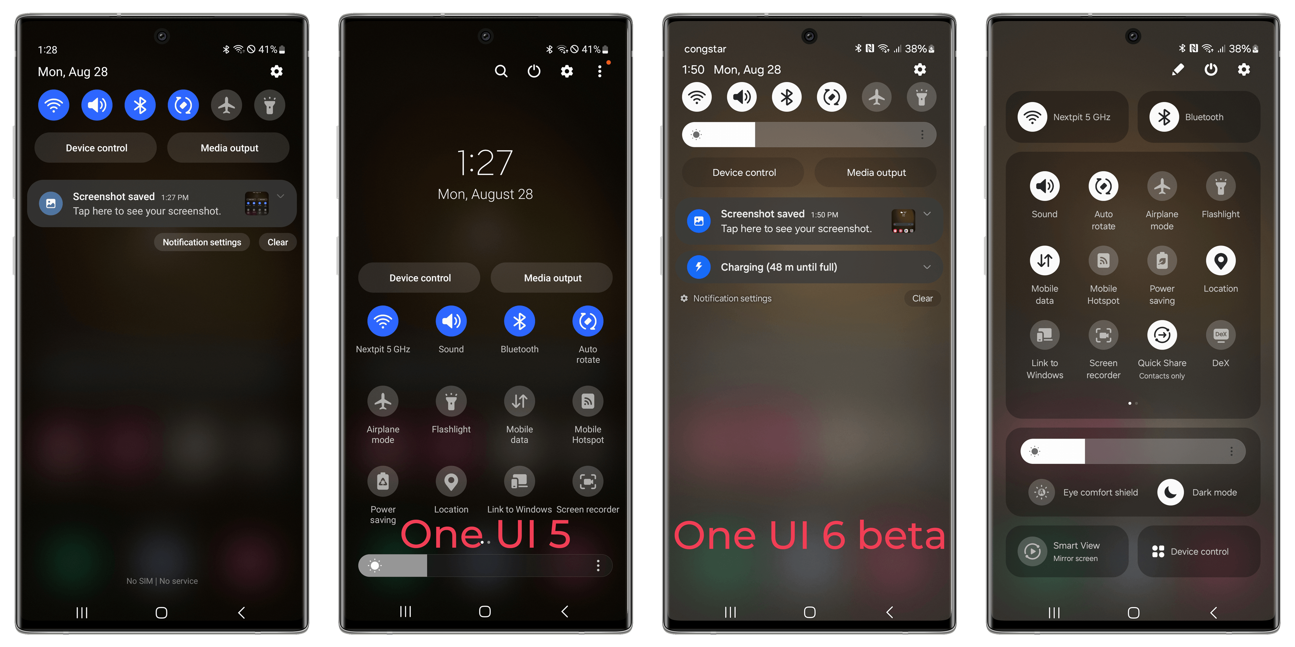 Samsung One UI 6 beta Quick Settings changes
