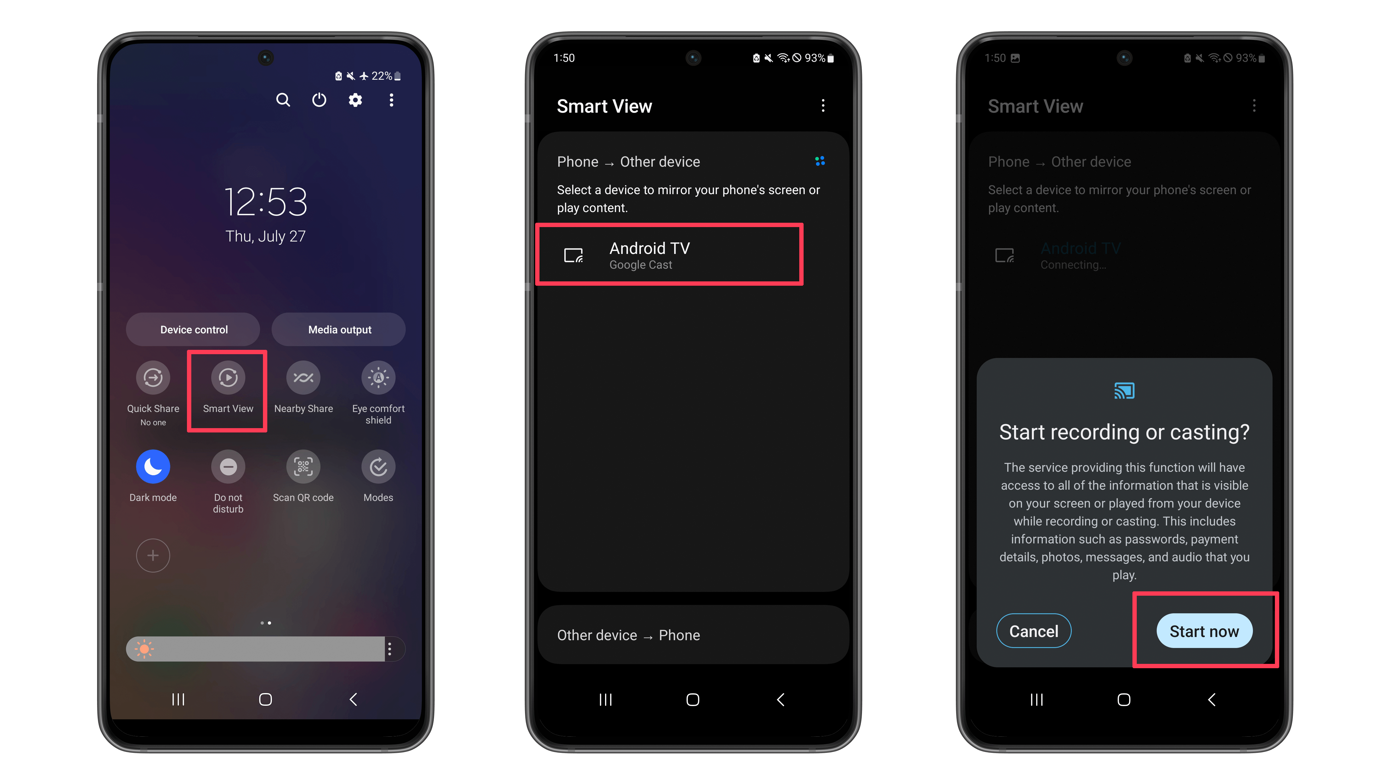 Samsung Smart View Google Cast