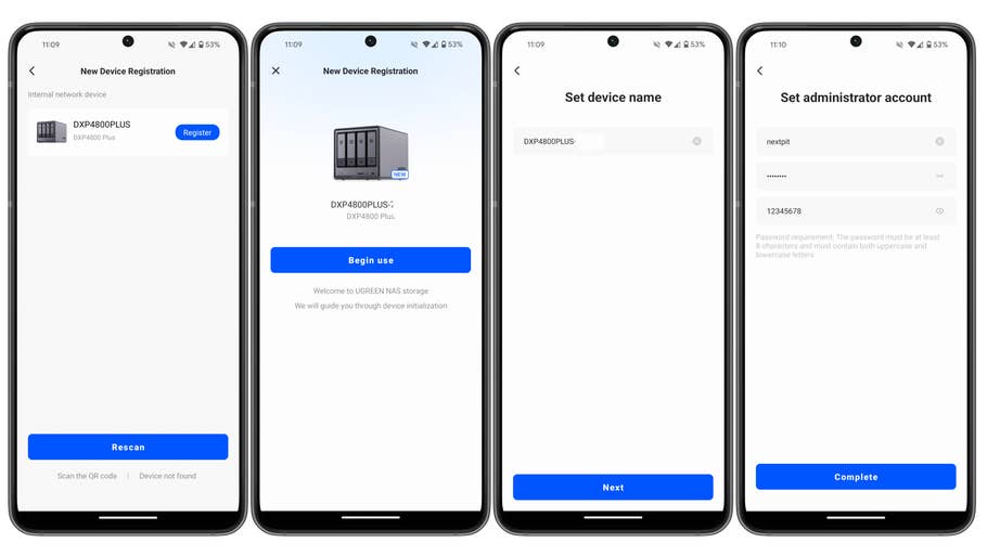 Ugreen NAS app initial setup