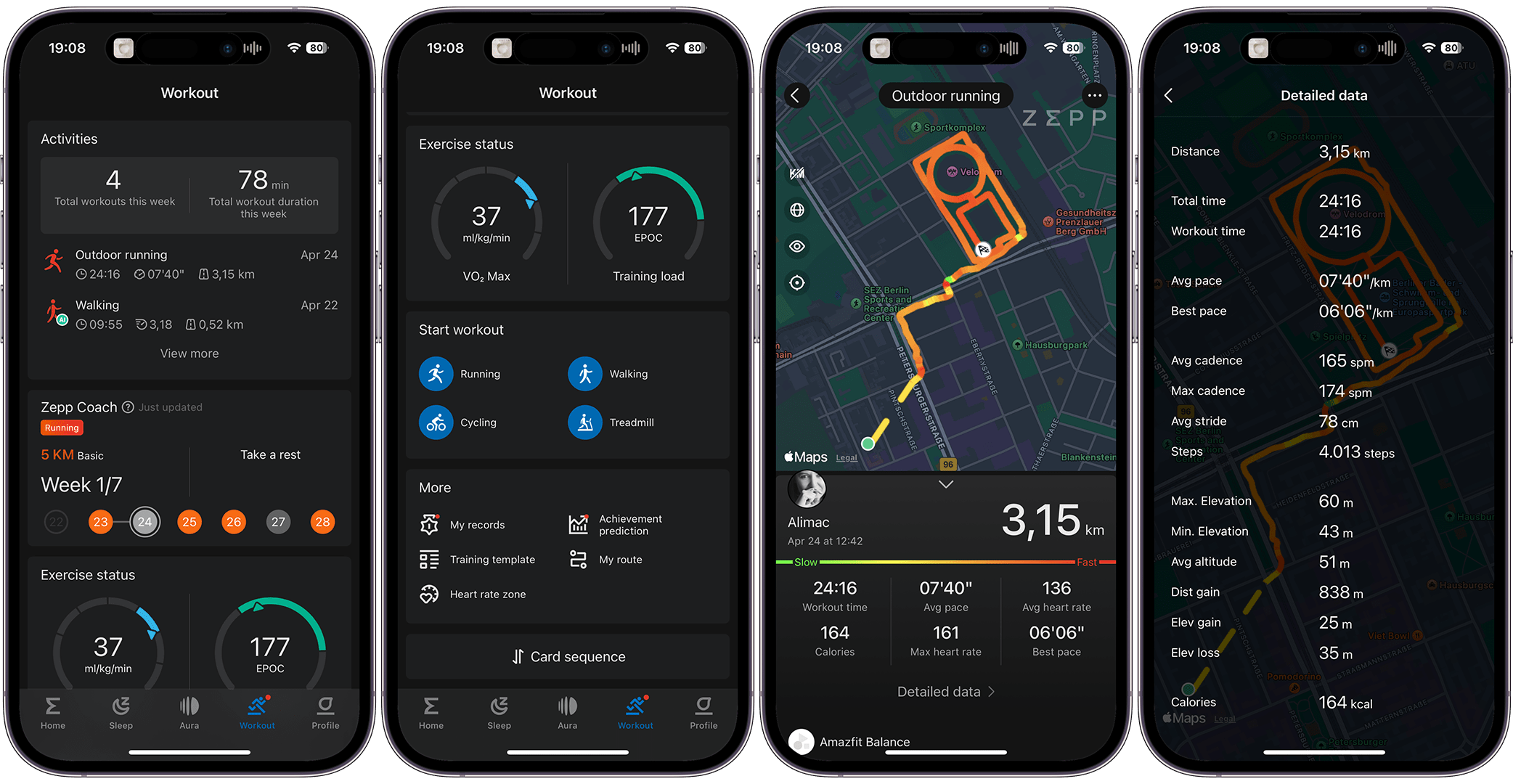 Screenshot of the Zepp Health app