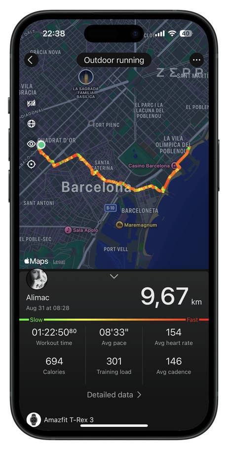 Amazfit T-Rex 3 Zepp app UI