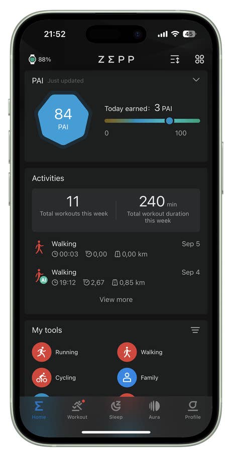 Amazfit T-Rex 3 Zepp app UI