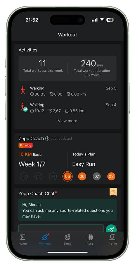 Amazfit T-Rex 3 Zepp app UI