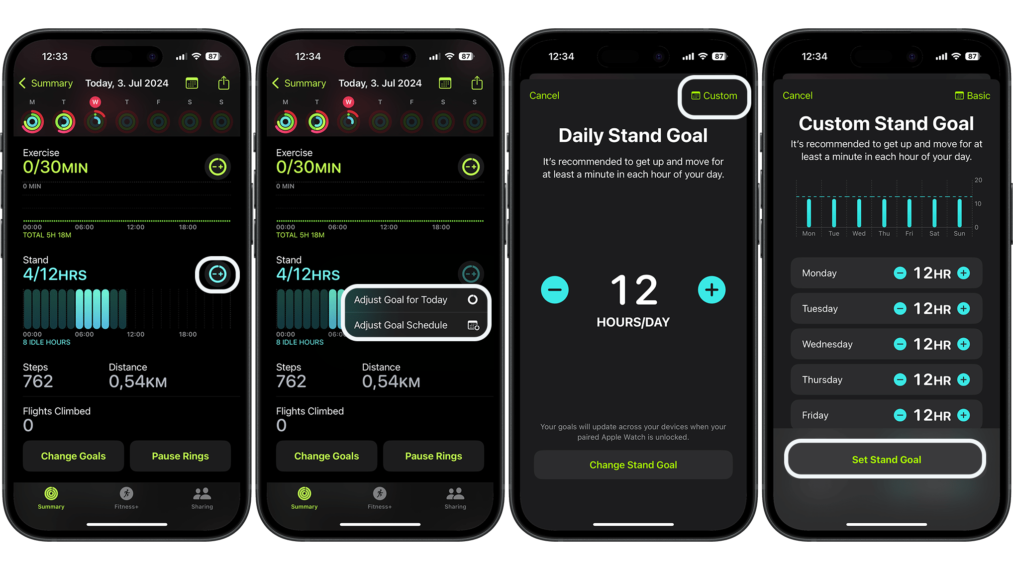 Screenshots on how to pause rings activity on Apple Watch and iPhone Screenshots on how to pause rings activity on Apple Watch and iPhone