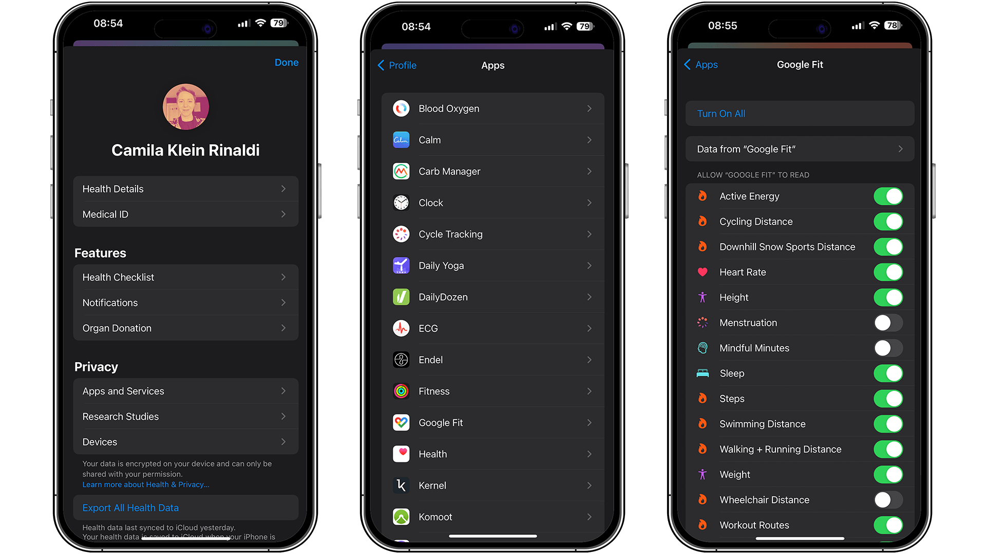 Apple Health app: cycle tracking and privacy settings