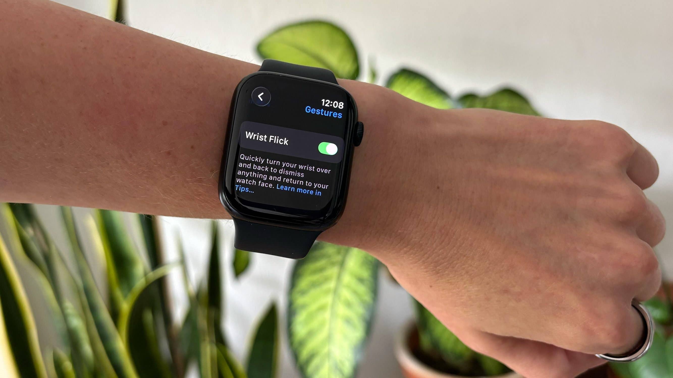 A close-up of an Apple Watch Series 9 displaying 