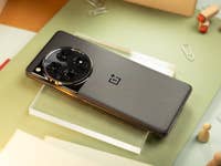 OnePlus 12 on the table with the back cover in detail