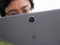 OnePlus Pad 2 viewed from the back while handheld.