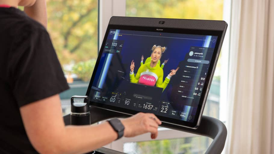 Peloton Tread class controls on display