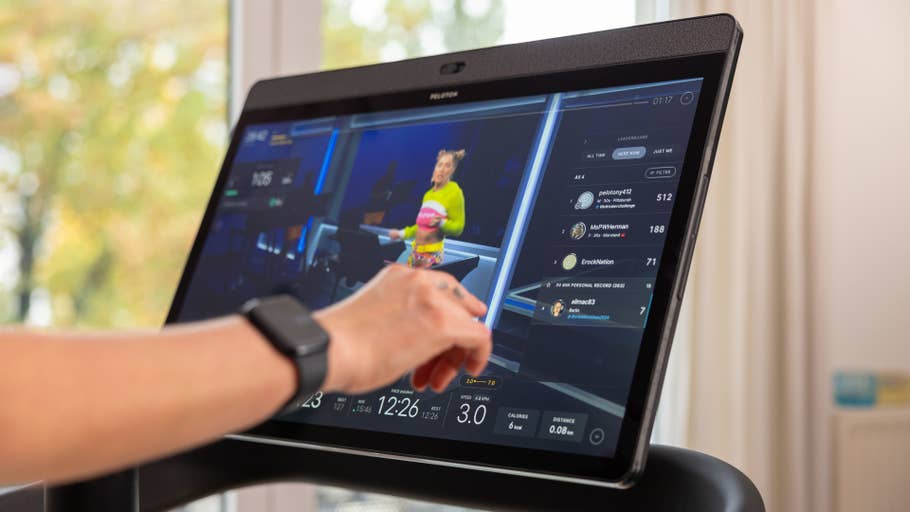 Peloton Tread class leaderboard on display