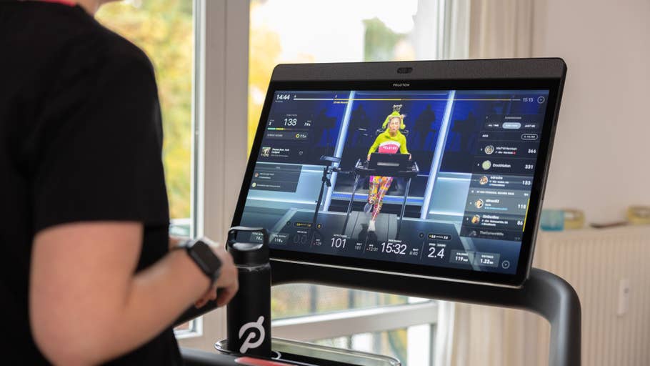 Peloton Tread class controls on display