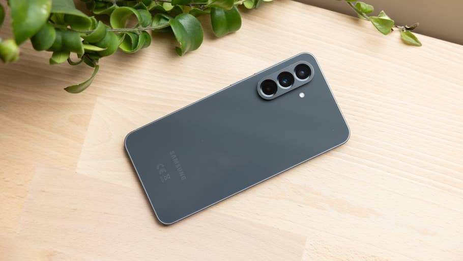 Samsung Galaxy A56 in dark grey.