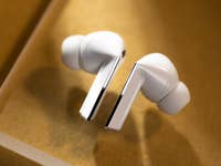 The Samsung Galaxy Buds 3 Pro seen from above and placed side by side.