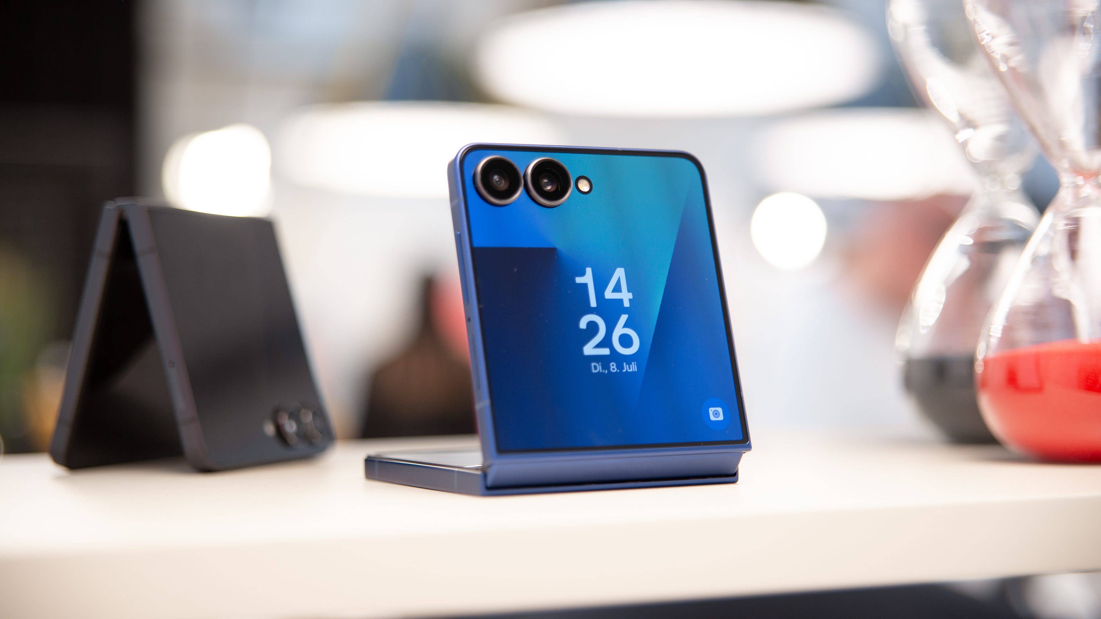 The outer display covers almost the entire cover