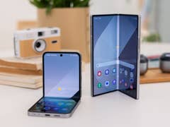 Samsung Galaxy Z Flip 6 side by side with the Galaxy Z Fold 6