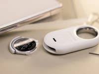 Samsung Galaxy SmartTag 2 with the battery compartment opened