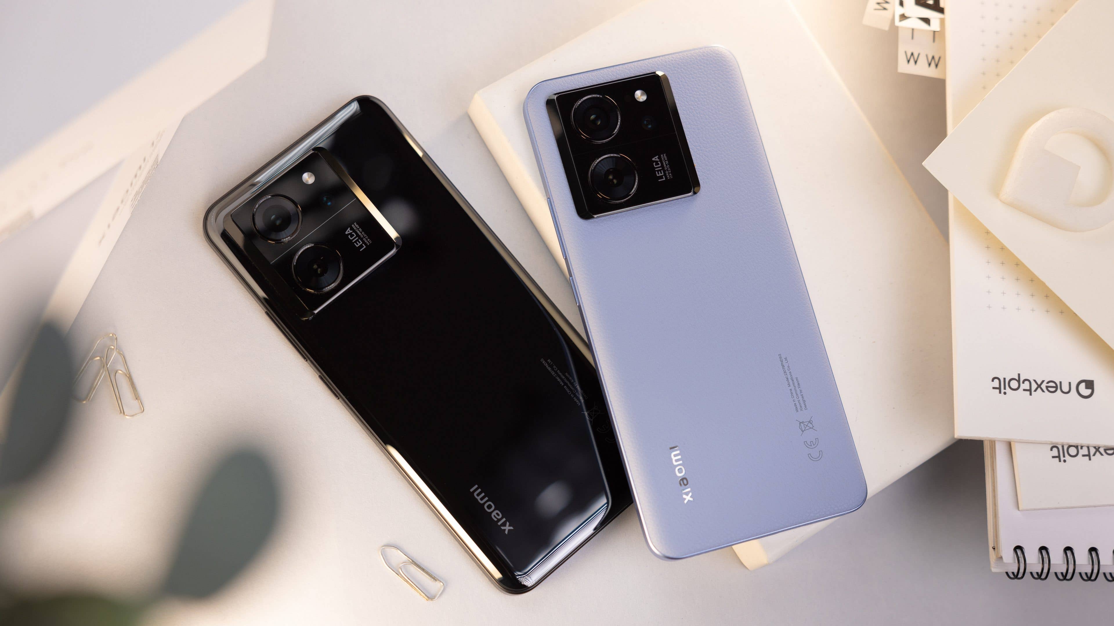 Xiaomi 13T Pro in glass black and vegan leather purple finishes Xiaomi 13T Pro in glass black and vegan leather purple finishes