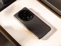 The Xiaomi 14 Ultra seen from above and laid flat, with its photo module visible