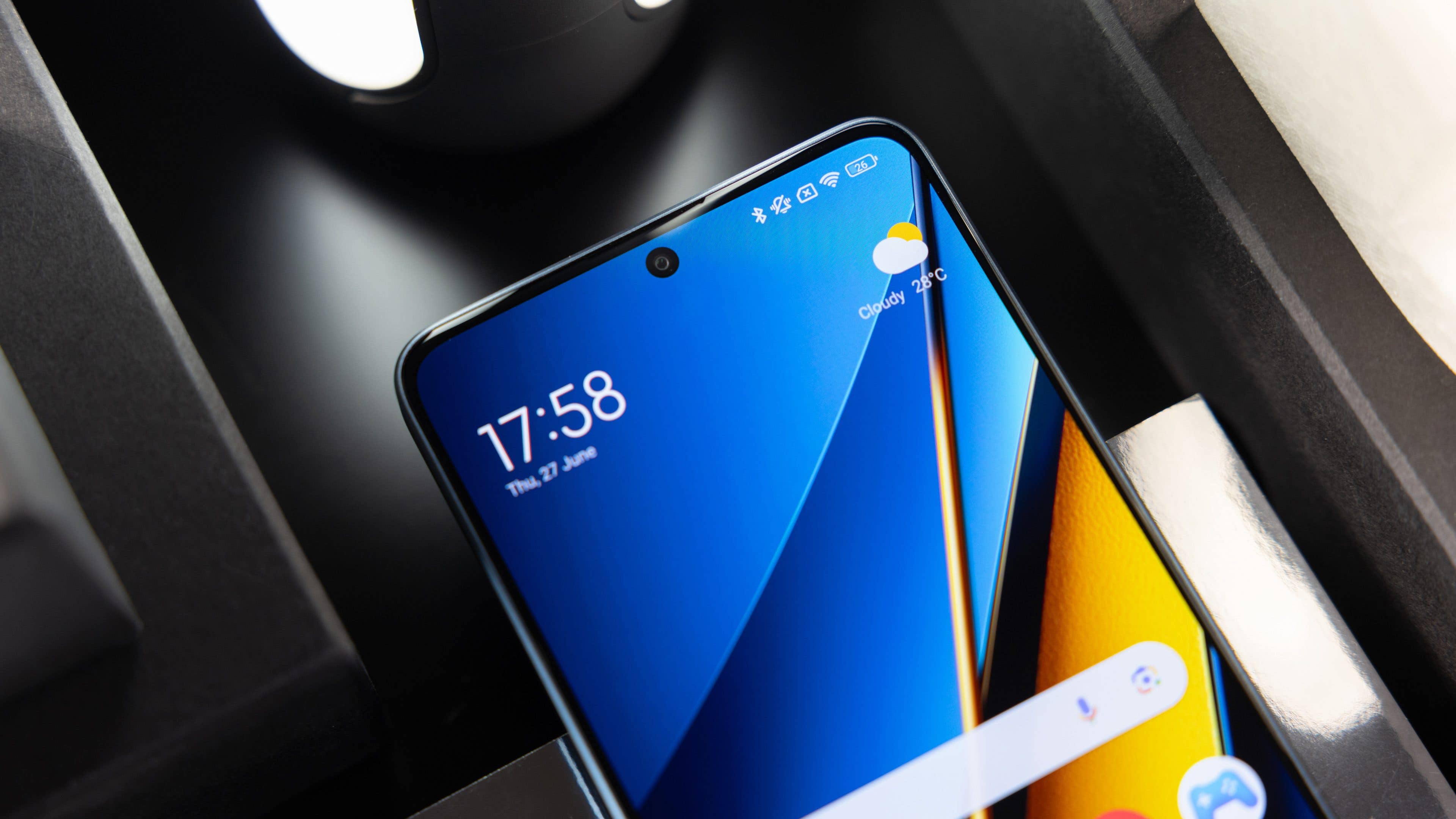 Poco X6 display viewed up close.