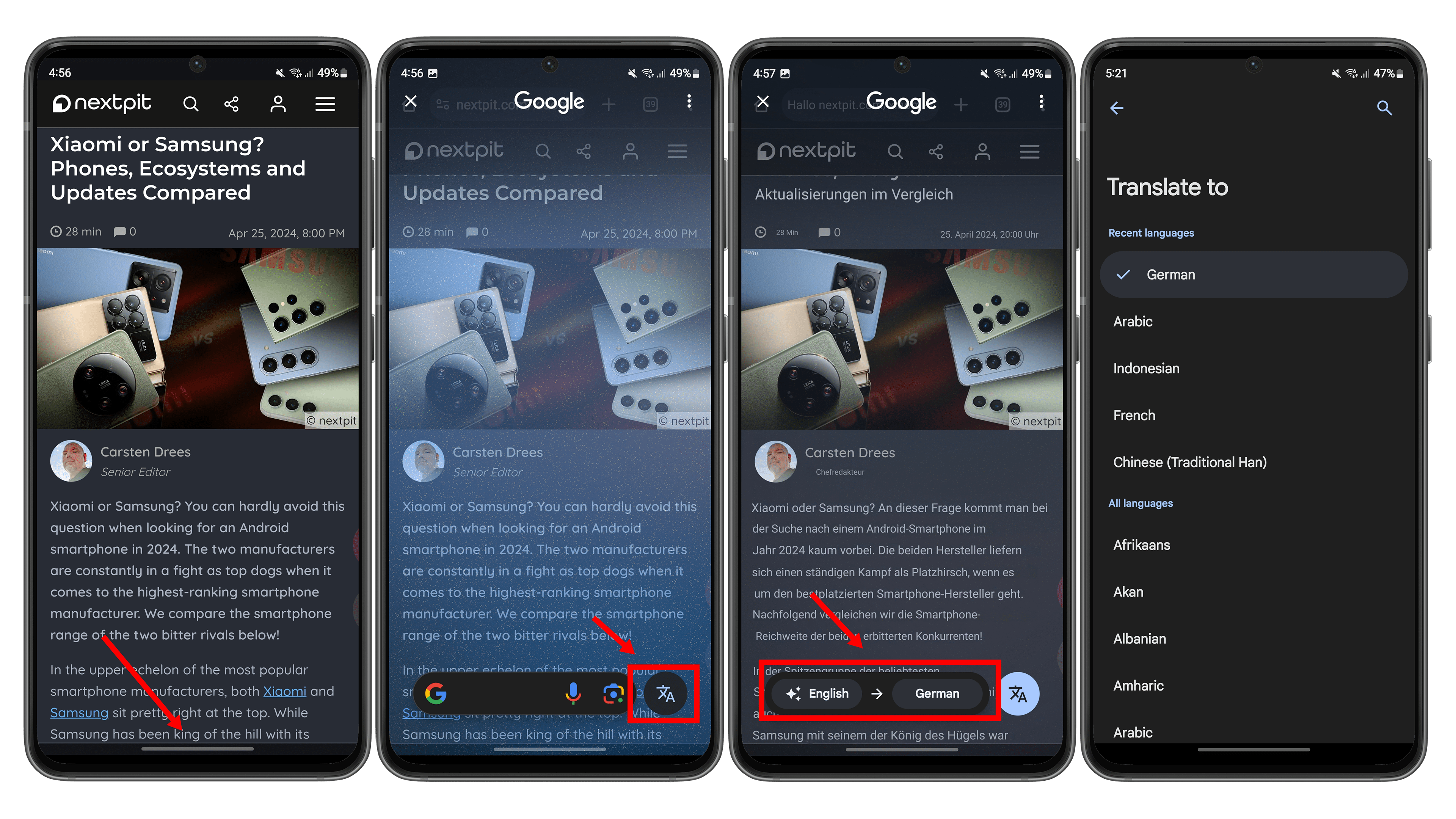 Get an instant translation anywhere you are.