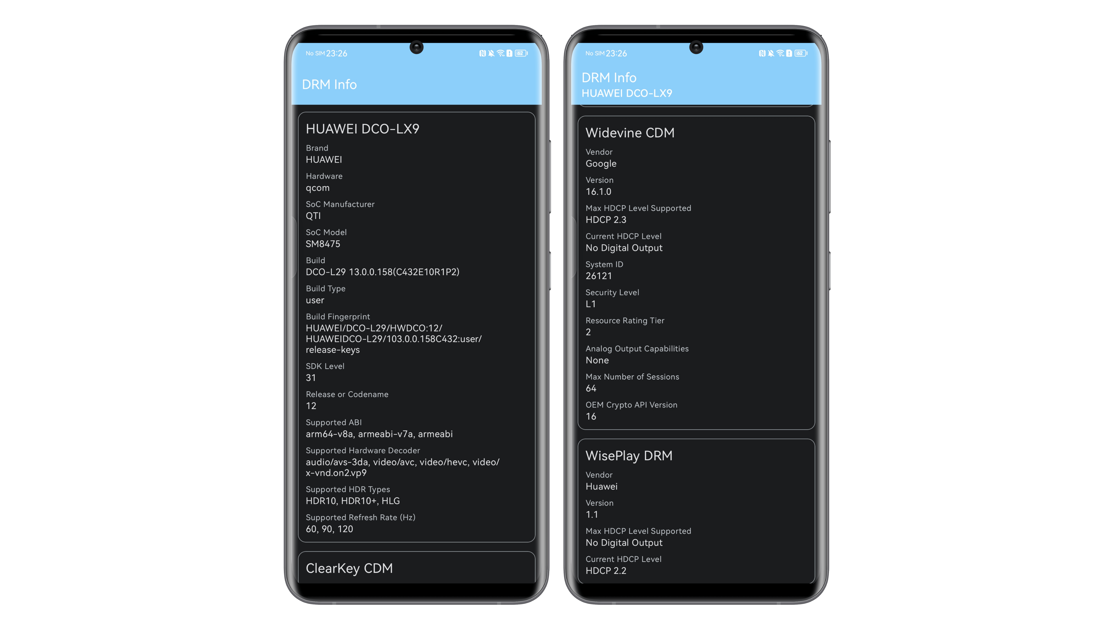 Widevine L1 DRM compatibility for the Huawei Mate 50 Pro