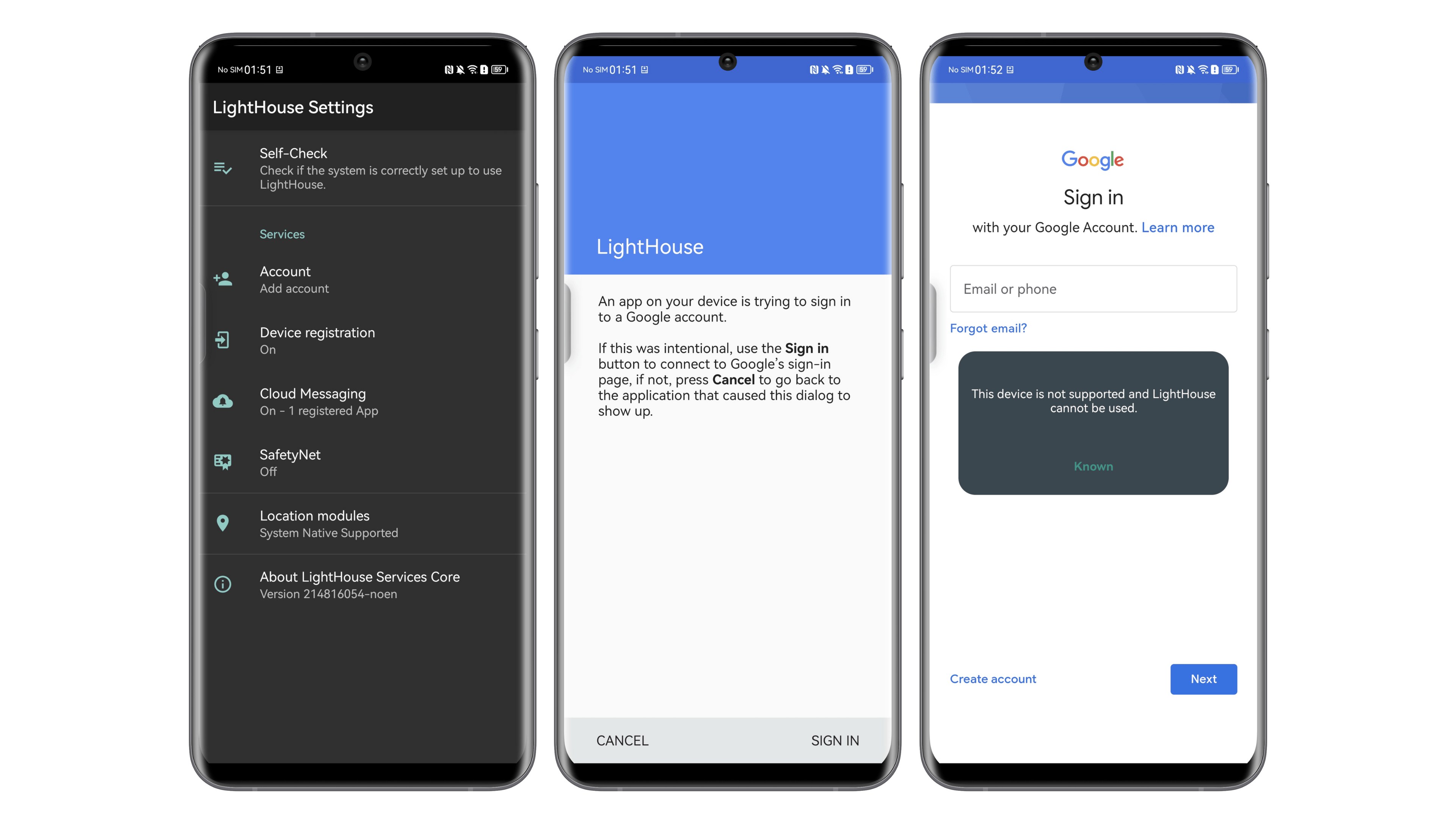 The Lighthouse app promises to install Google Play Services, but didn