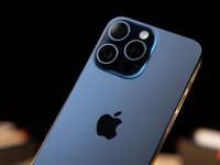The iPhone 15 Pro Max as viewed from the back.