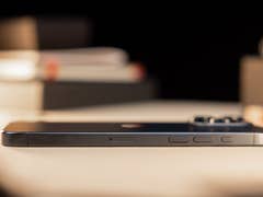 The iPhone 15 Pro Max viewed from the side