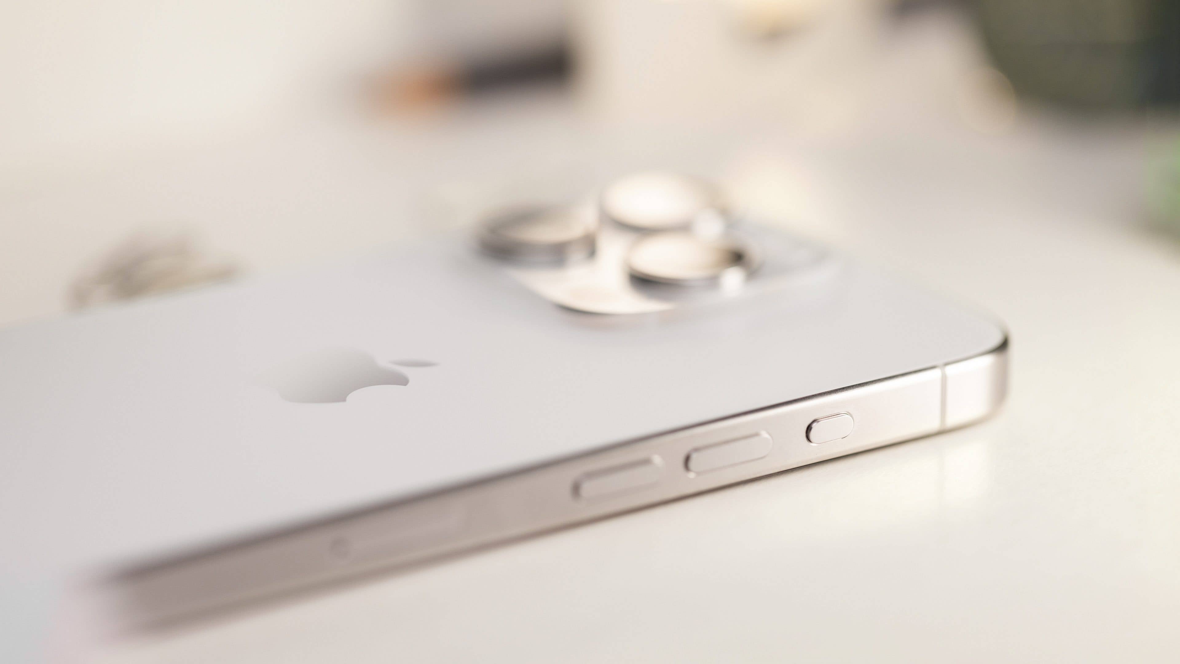 Apple iPhone 15 Pro viewed from the side Apple iPhone 15 Pro viewed from the side
