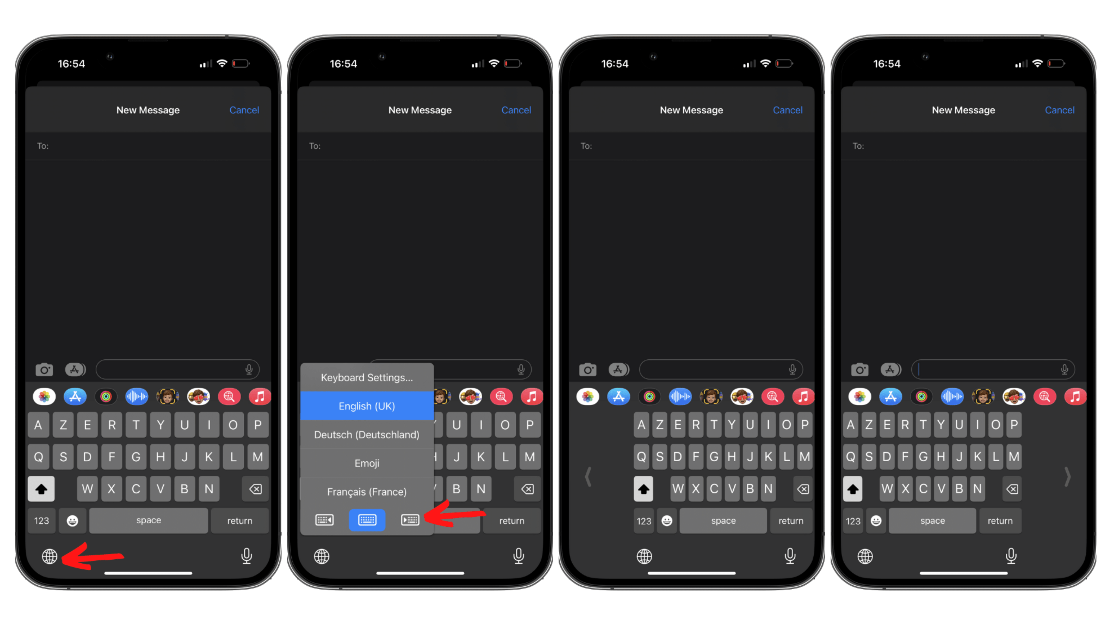 Capture d ecran iOS 16 clavier a une seule main
