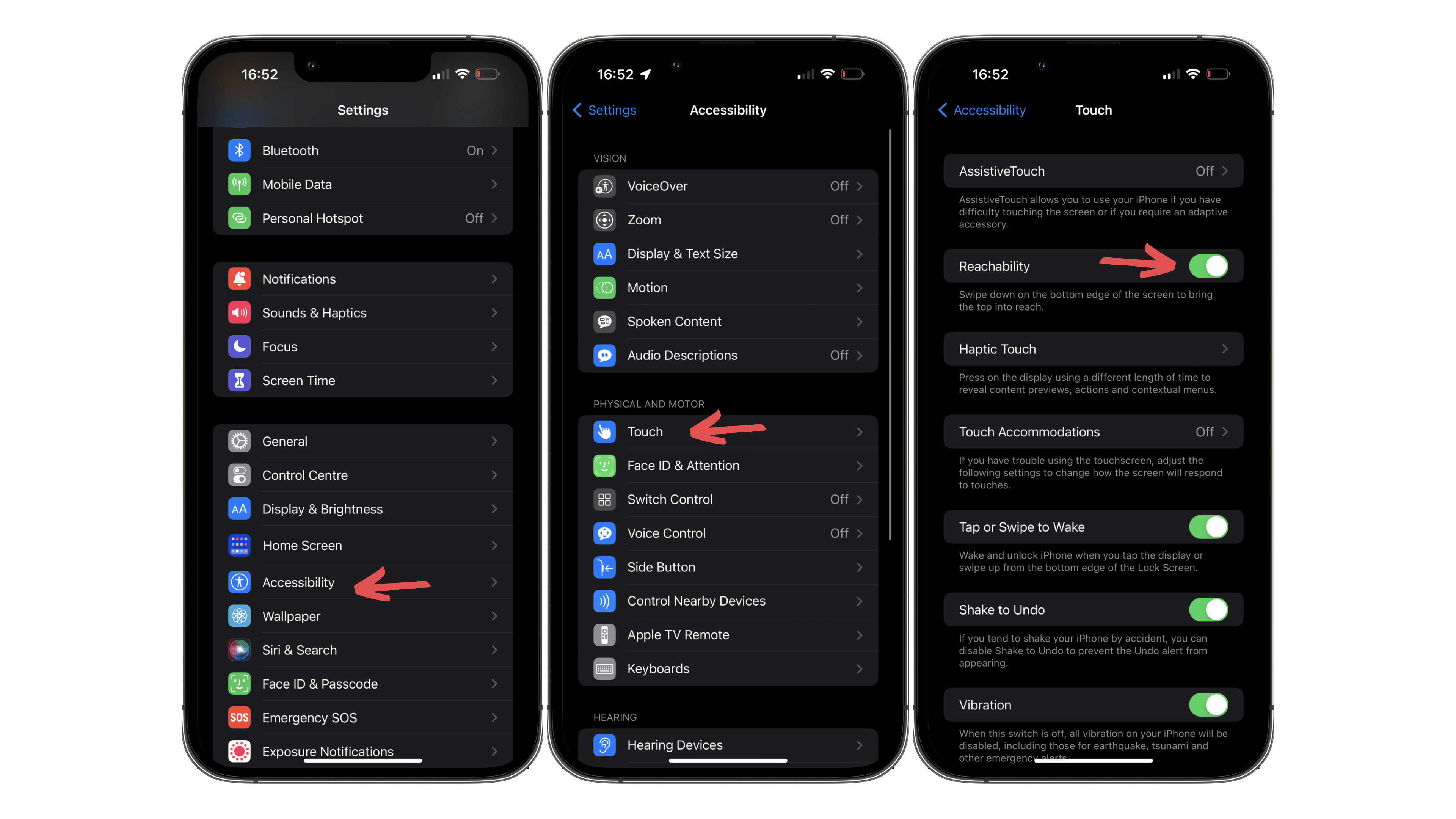 Capture d ecran iOS 16 acces facile
