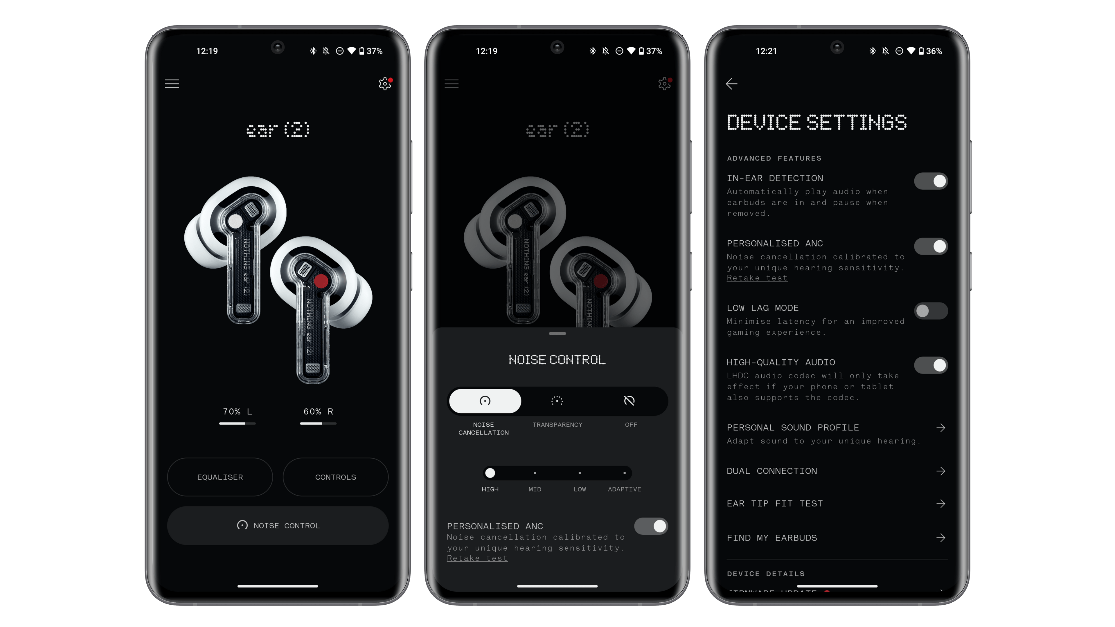 The Nothing X application is very complete and its interface very neat